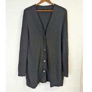 COS Oversized Cardigan Womens Medium Black Knit Minimal Grampa Cabin Lagenlook